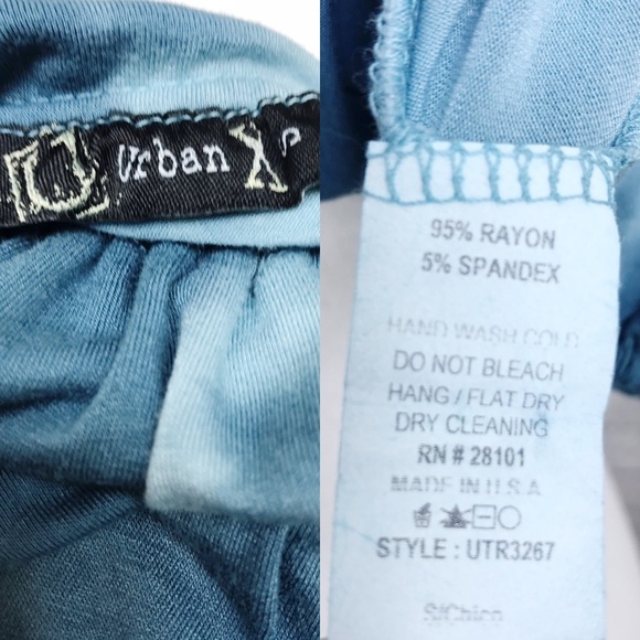 Urban X | Y2K Blue Tie Dye Quarter Sleeve Top Small - Picture 7 of 8